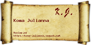 Koma Julianna névjegykártya