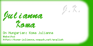 julianna koma business card